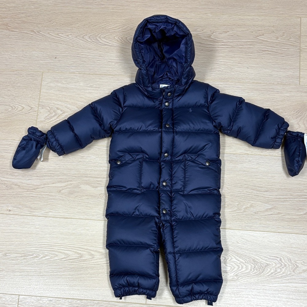 Polo Ralph Lauren Baby Boys Navy Quilted Down Bunting One Piece